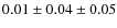 $0.01 \pm 0.04 \pm 0.05$