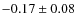 $- 0.17 \pm 0.08$