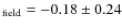 $_{\rm field}=-0.18 \pm 0.24$