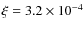 $\xi = 3.2 \times 10^{-4}$