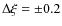 $\Delta\xi=\pm0.2$