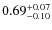 $0.69^{+\rm0.07}_{-0.10}$