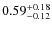 $0.59^{+\rm0.18}_{-0.12}$