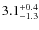 $3.1^{+\rm0.4}_{-1.3}$