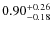 $0.90^{+\rm0.26}_{-0.18}$