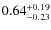 $0.64^{+\rm0.19}_{-0.23}$