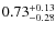 $0.73^{+\rm0.13}_{-0.28}$