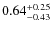 $0.64^{+\rm0.25}_{-0.43}$