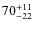 $ 70^{+\rm 11}_{- 22}$