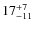 $ 17^{+\rm 7}_{- 11}$