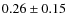 $0.26 \pm 0.15$