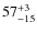 $ 57^{+\rm 3}_{- 15}$