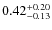 $0.42^{+\rm0.20}_{-0.13}$