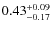 $0.43^{+\rm0.09}_{-0.17}$