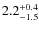 $2.2^{+\rm0.4}_{-1.5}$
