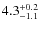 $4.3^{+\rm0.2}_{-1.1}$