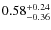 $0.58^{+\rm0.24}_{-0.36}$