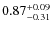 $0.87^{+\rm0.09}_{-0.31}$