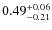 $0.49^{+\rm0.06}_{-0.21}$