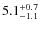 $5.1^{+\rm0.7}_{-1.1}$