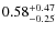 $0.58^{+\rm0.47}_{-0.25}$