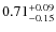 $0.71^{+\rm0.09}_{-0.15}$