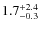 $1.7^{+\rm 2.4}_{-0.3}$