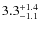 $3.3^{+\rm 1.4}_{-1.1}$
