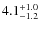 $4.1^{+\rm 1.0}_{-1.2}$