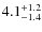 $4.1^{+\rm 1.2}_{-1.4}$