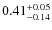 $0.41^{+\rm0.05}_{-0.14}$
