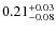 $0.21^{+\rm0.03}_{-0.08}$