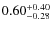 $0.60^{+\rm0.40}_{-0.28}$