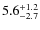 $5.6^{+\rm 1.2}_{-2.7}$