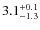 $3.1^{+\rm0.1}_{-1.3}$