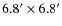 $6.8' \times 6.8'$
