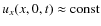 $u_x(x,0, t) \approx {\rm const}$