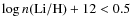 $\log n({\rm Li/H}) + 12 <
0.5$