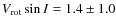 $V_{\rm rot}\sin I = 1.4 \pm 1.0$
