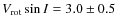 $V_{\rm rot} \sin I = 3.0 \pm 0.5$