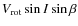 $V_{\rm rot} \sin I \sin \beta$