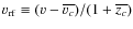 ${v}_{\rm rf} \equiv ({v}-\overline{{v}_c})/(1+\overline{z_c})$
