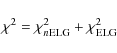 \begin{displaymath}\chi^2 = \chi^2_{n\rm ELG} + \chi^2_{\rm ELG}
\end{displaymath}