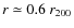 $r \simeq 0.6 ~ r_{200}$