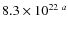 $8.3\times 10^{22~a}$