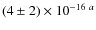 $(4\pm 2)\times 10^{-16~a}$