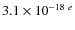 $3.1\times 10^{-18~e}$