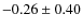 $-0.26\pm0.40$