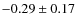 $-0.29\pm0.17$
