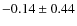$-0.14\pm0.44$
